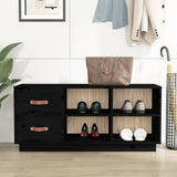 Vidaxl Shoes Bank 100x34x45 cm Pine solide noir