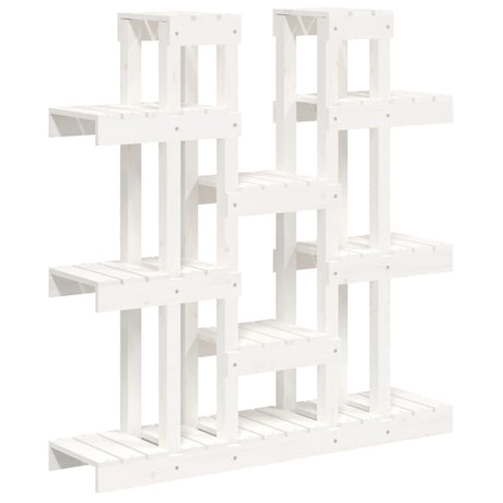 Vidaxl plantenstandaard wit 104,5x25x109,5 cm massief grenenhout