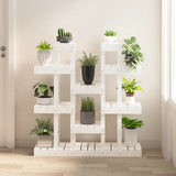 Vidaxl plantenstandaard wit 104,5x25x109,5 cm massief grenenhout