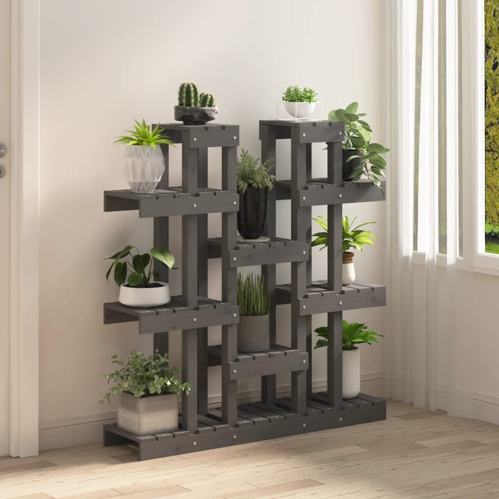 Gris standard de la plante vidaxl 104,5x25x109.5 cm Pine solide