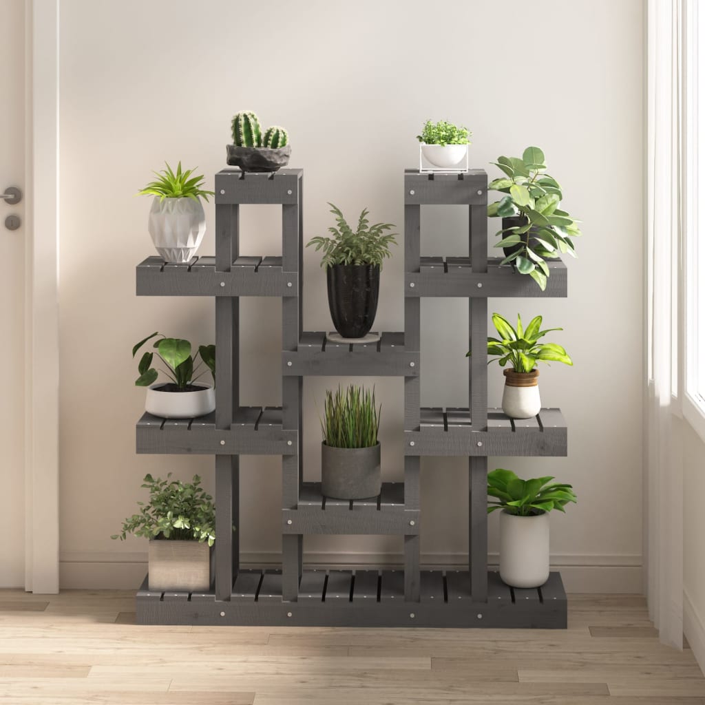 Gris standard de la plante vidaxl 104,5x25x109.5 cm Pine solide