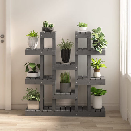 Gris standard de la plante vidaxl 104,5x25x109.5 cm Pine solide