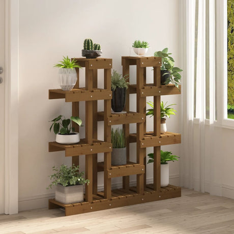 Norme de la plante Vidaxl 104.5x25x109.5 cm Brown de miel en bois de pin