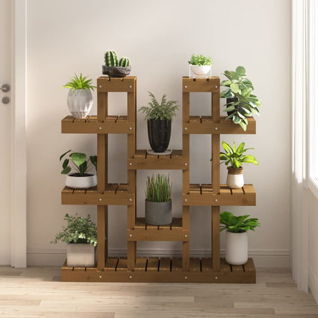 Norme de la plante Vidaxl 104.5x25x109.5 cm Brown de miel en bois de pin