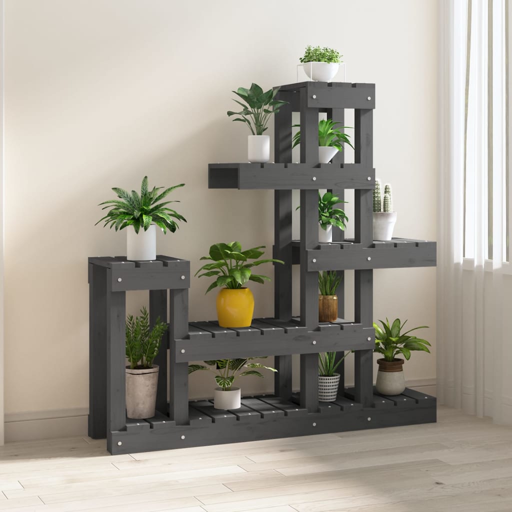 Vidaxl Plant Standard 92x25x97 cm Solid Pine Grey