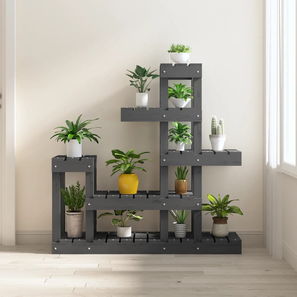 Vidaxl Plant Standard 92x25x97 cm Solid Pine Grey