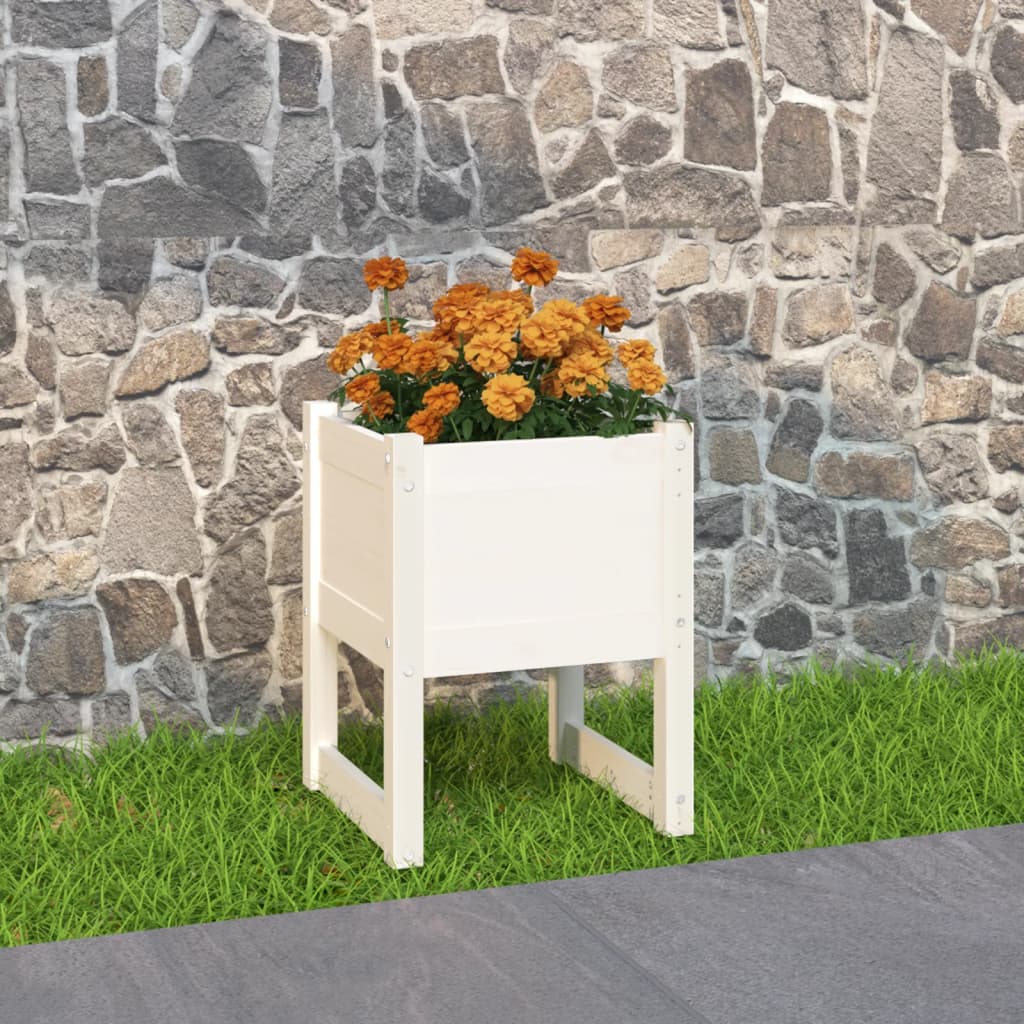 Vidaxl Planter Big 40x40x52.5 cm Solid Pine White