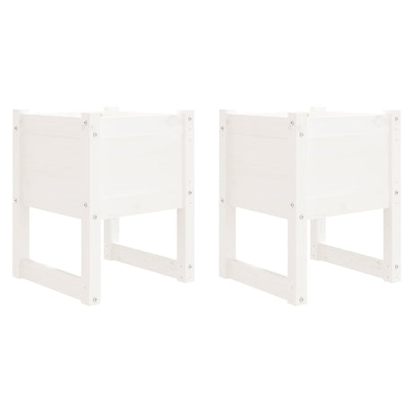 Jardinières vidaxl 2 ST 40x40x52,5 cm Pine solide blanc