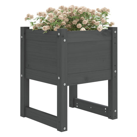 Boîte de planification de Vidaxl 40x40x52,5 cm Gris de pin solide