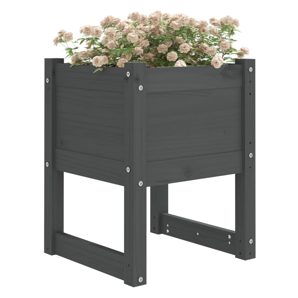 Jardinières Vidaxl 2 ST 40x40x52,5 cm Gris gris de pin massif