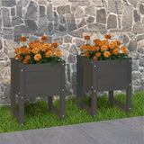 Jardinières Vidaxl 2 ST 40x40x52,5 cm Gris gris de pin massif