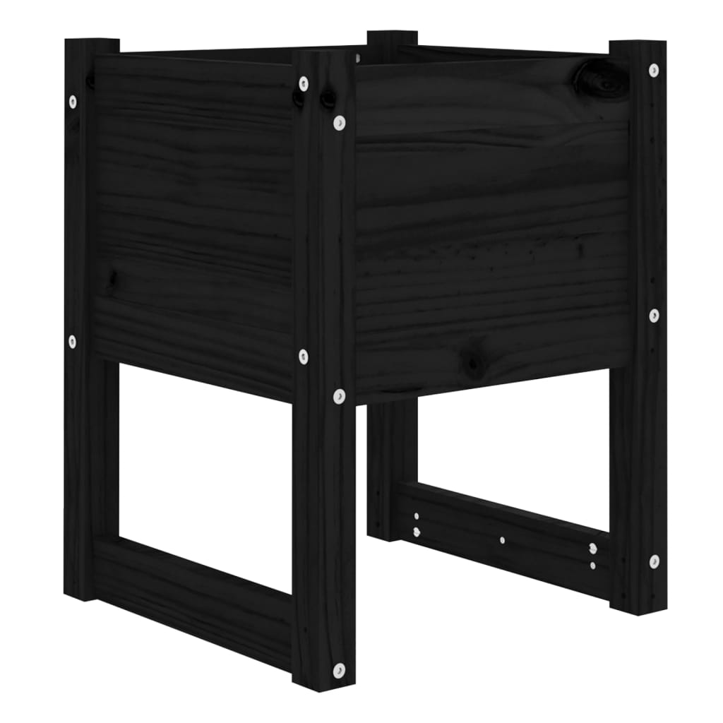 VidaXL Planter Big 40x40x52.5 cm Solid pine black