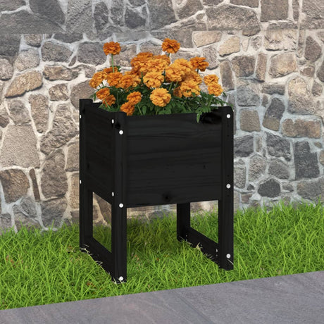 Vidaxl jardinière gros 40x40x52,5 cm de pin solide noir