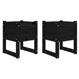 Jardinières vidaxl 2 ST 40x40x52,5 cm Pine solide noir