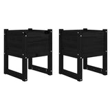 Vidaxl Planters 2 st 40x40x52.5 cm Solid pine black