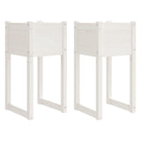 Jardinières vidaxl 2 ST 40x40x81 cm Pine solide blanc