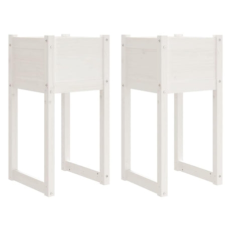 Jardinières vidaxl 2 ST 40x40x81 cm Pine solide blanc