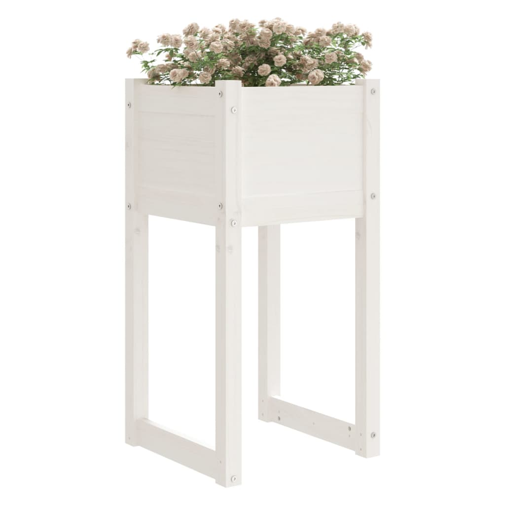 Vidaxl Planters 2 ST 40x40x81 cm Solid Pine White