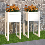 Vidaxl Planters 2 ST 40x40x81 cm Solid Pine White