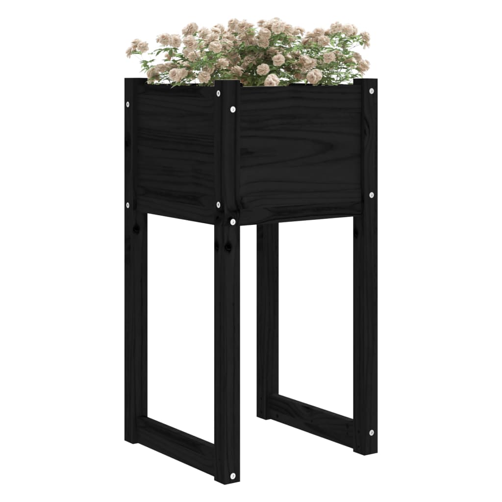 Jardinières vidaxl 2 ST 40x40x81 cm Pine solide noir