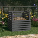 VIDAXL COMPOST BIN 80X80X78 CM PINE SOLID GREY
