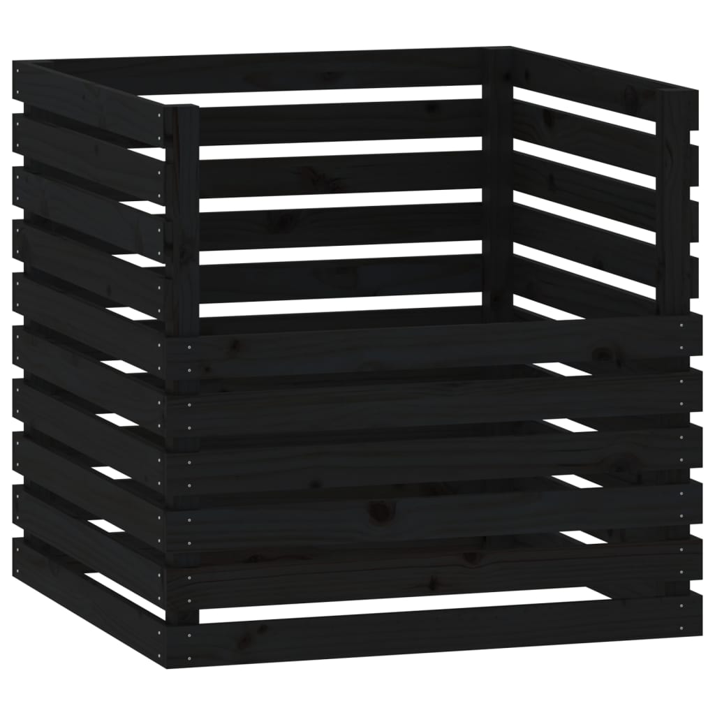 Vidaxl Compost Bin 80x80x78 cm Pino solido nero