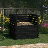 Vidaxl Compost Bin 80x80x78 cm Pino solido nero