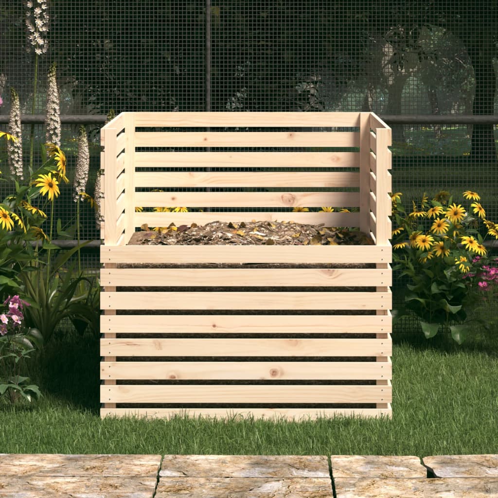 Vidaxl Compost Bin 100x100x102 cm Solid Pine