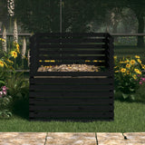 Vidaxl Compost Bin 100x100x102 cm Pino solido nero