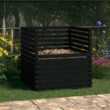 Vidaxl Compost Bin 100x100x102 cm Pino solido nero