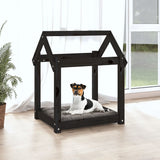 Vidaxl Dog Basket 61x50x70 cm Pino solido nero