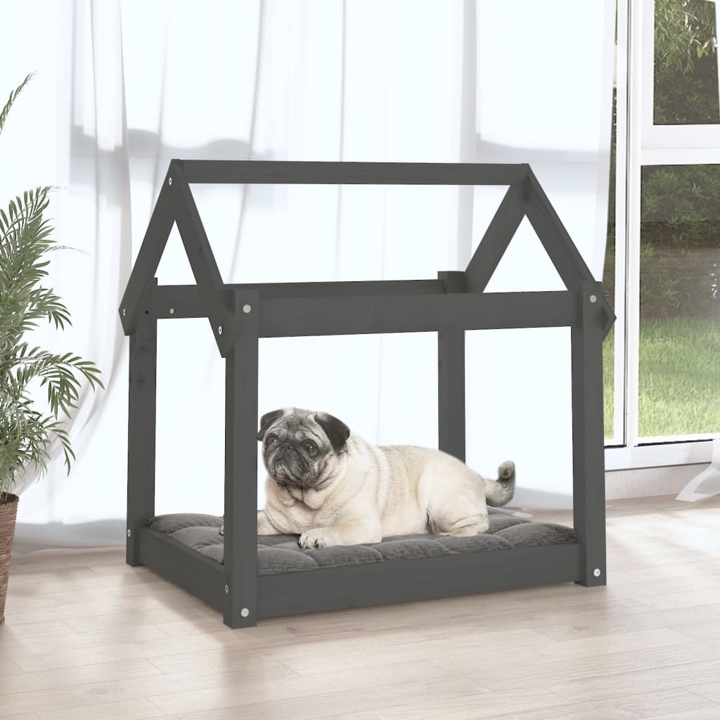 VidaXL dog basket 71x55x70 cm Solid pine Gray