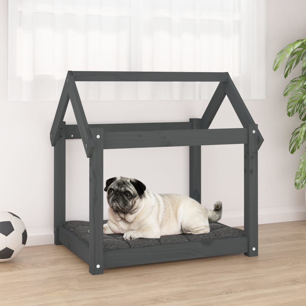 Vidaxl Dog Basket 71x55x70 cm Pine solido grigio