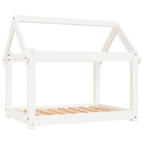 Lit de chien vidaxl 81x60x70 cm en pin massif blanc