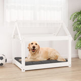 Vidaxl hundeseng 81x60x70 cm solid furuhvit