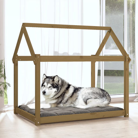 Vidaxl Dog Basket 111x80x100 cm Pine solide Honey Brown