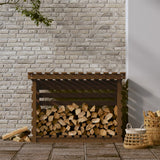 Vidaxl cheminée trek 108x73x79 cm en pin massif marron