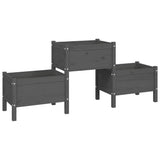Vidaxl Planning Box 178.5x44x75 cm Gray de pin solide