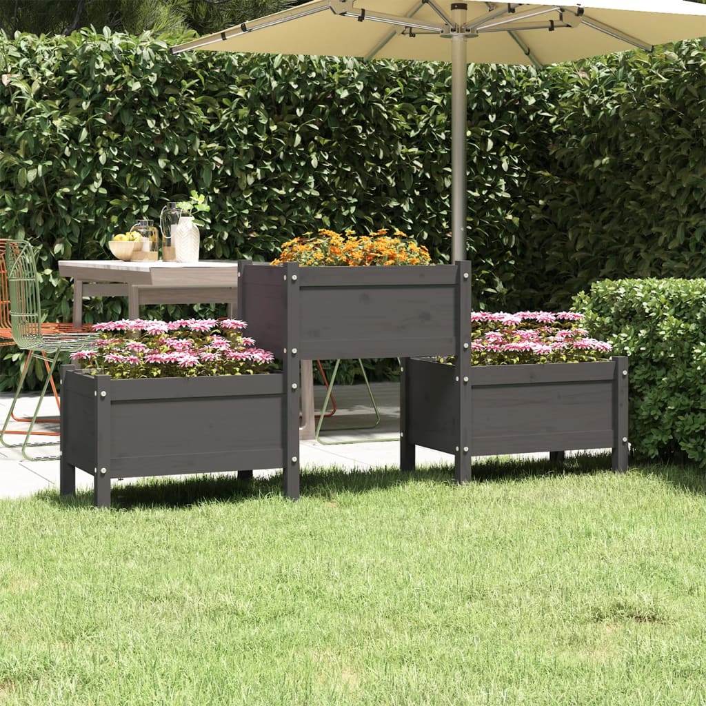 Vidaxl Planning Box 178.5x44x75 cm Gray de pin solide