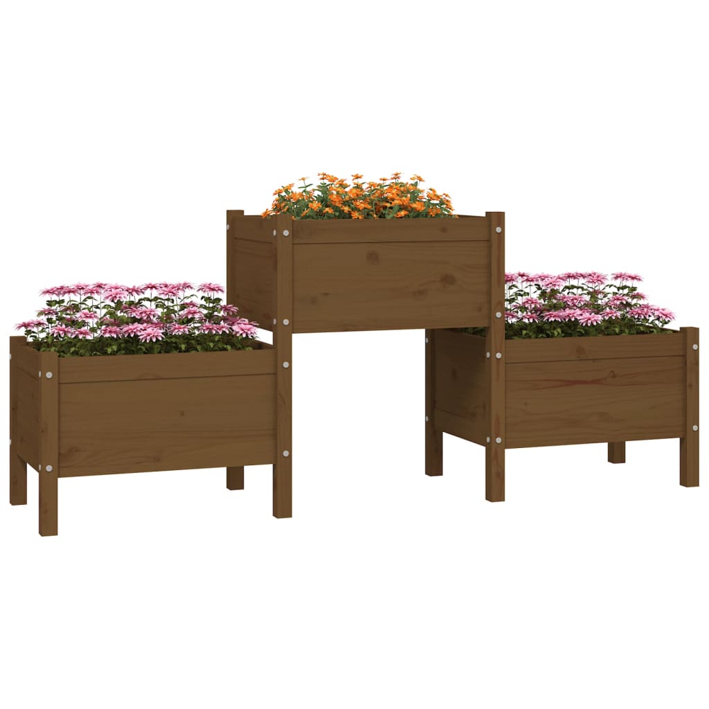 Boîte de planification de Vidaxl 178.5x44x75 cm Pine solide Honey Brown