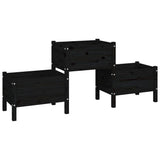 Boîte de planification Vidaxl 178.5x44x75 cm Pine solide noir