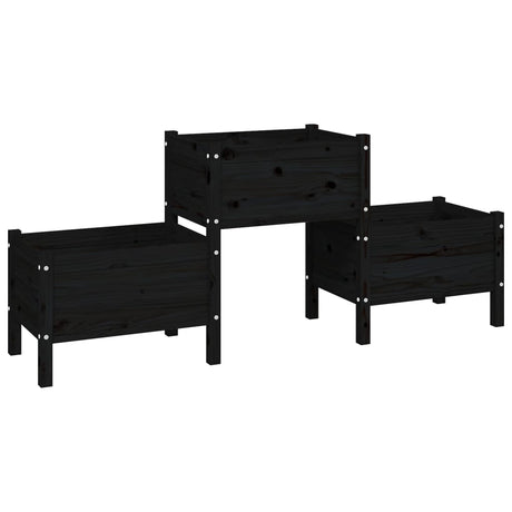 Boîte de planification Vidaxl 178.5x44x75 cm Pine solide noir