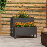 Vidaxl Planning Box 84.5x84x75 cm Gray de pin solide