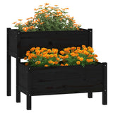 Vidaxl Planning Box 84.5x84x75 cm Pine solide noir