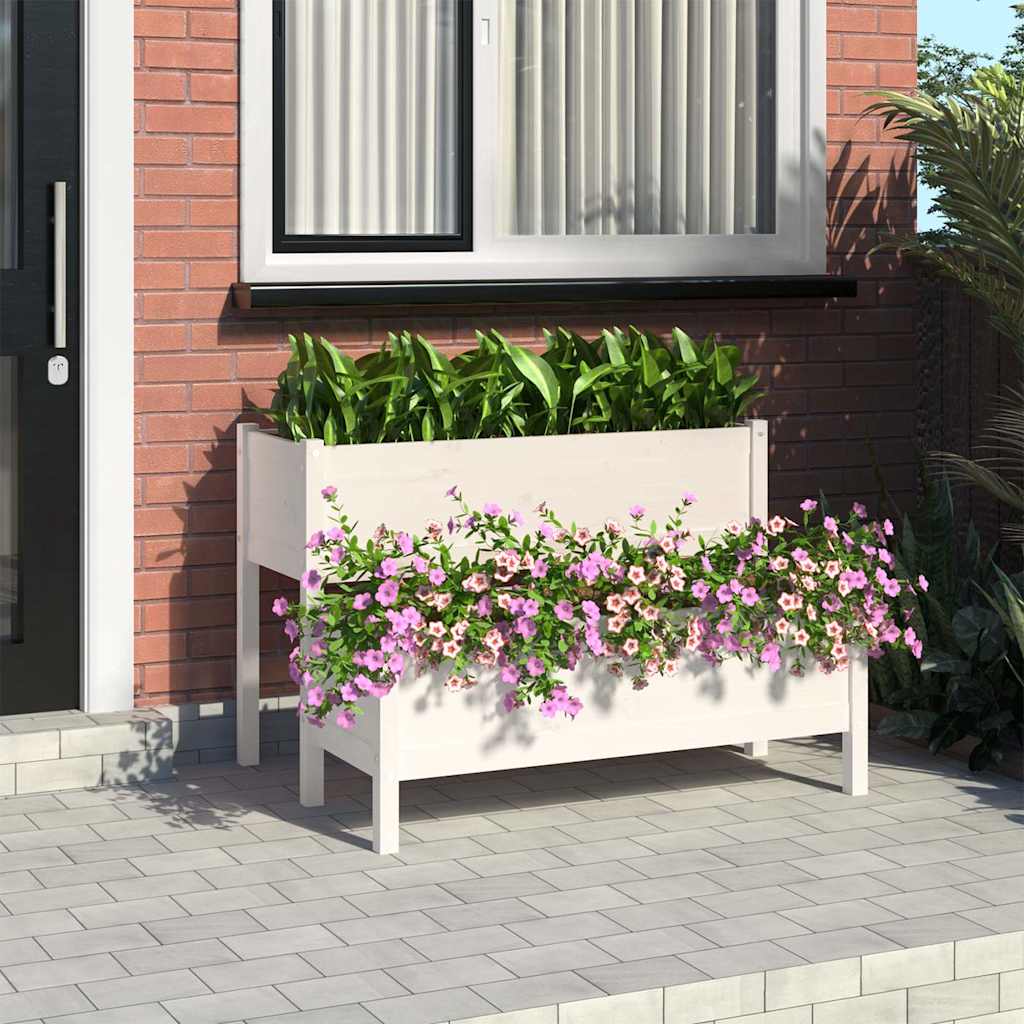 Boîte de planification Vidaxl 110x84x75 cm Pine solide blanc