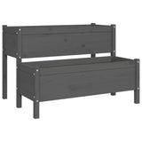 Boîte de planification de Vidaxl 110x84x75 cm Gris de pin solide