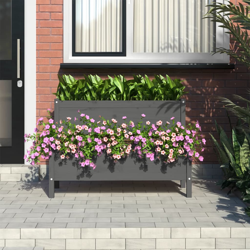 Boîte de planification de Vidaxl 110x84x75 cm Gris de pin solide