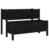 Boîte de planification Vidaxl 110x84x75 cm Pine solide noire