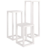 Vidaxl en 3 parties support de plante ensemble de pin solide blanc