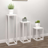 Vidaxl en 3 parties support de plante ensemble de pin solide blanc